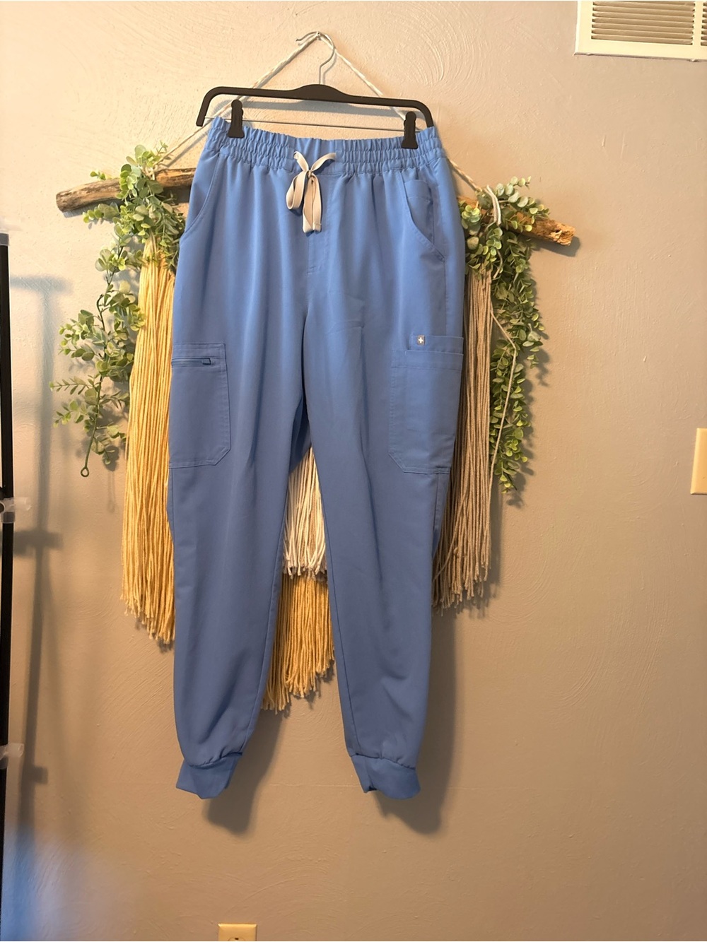 Figs Ceil Blue Drawstring Scrub Joggers